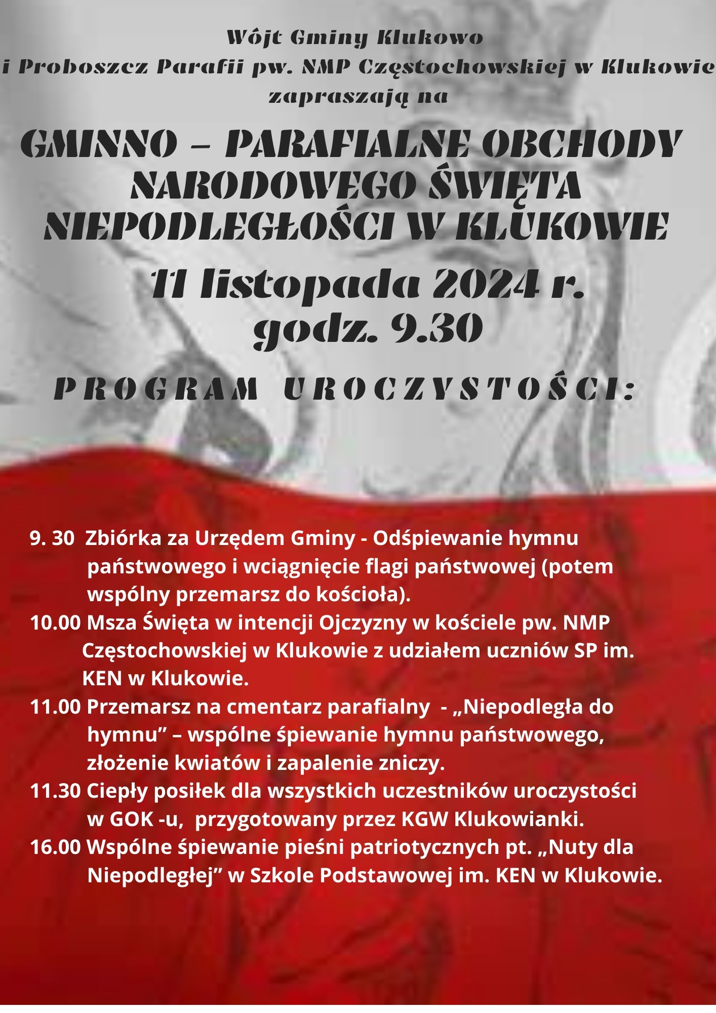 Zaproszenie na Obchody Narodowego Święta Niepodległości