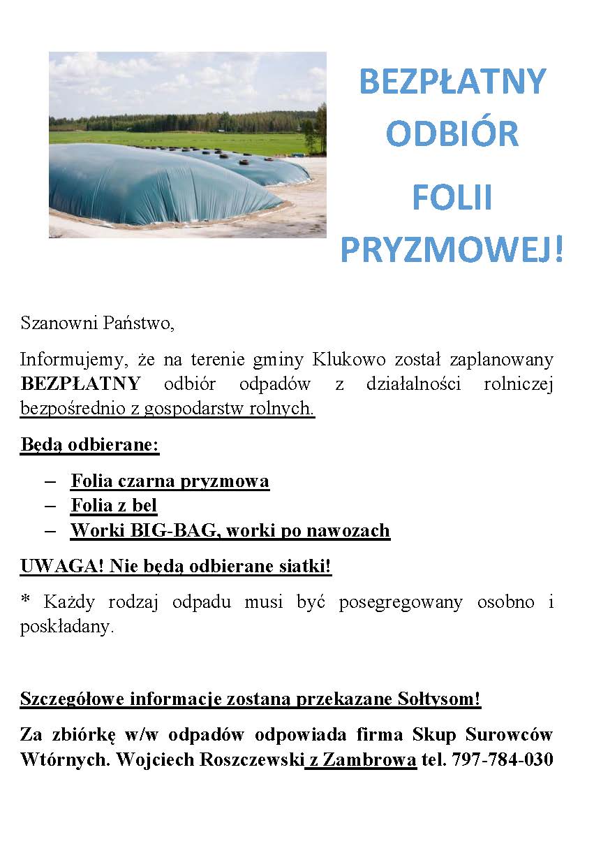 BEZPŁATNY ODBIÓR  FOLII PRYZMOWEJ