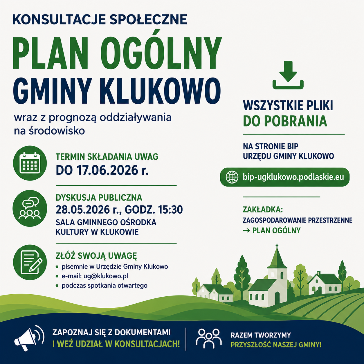 Konsultacje społeczne Planu Ogólnego Gminy Klukowo
