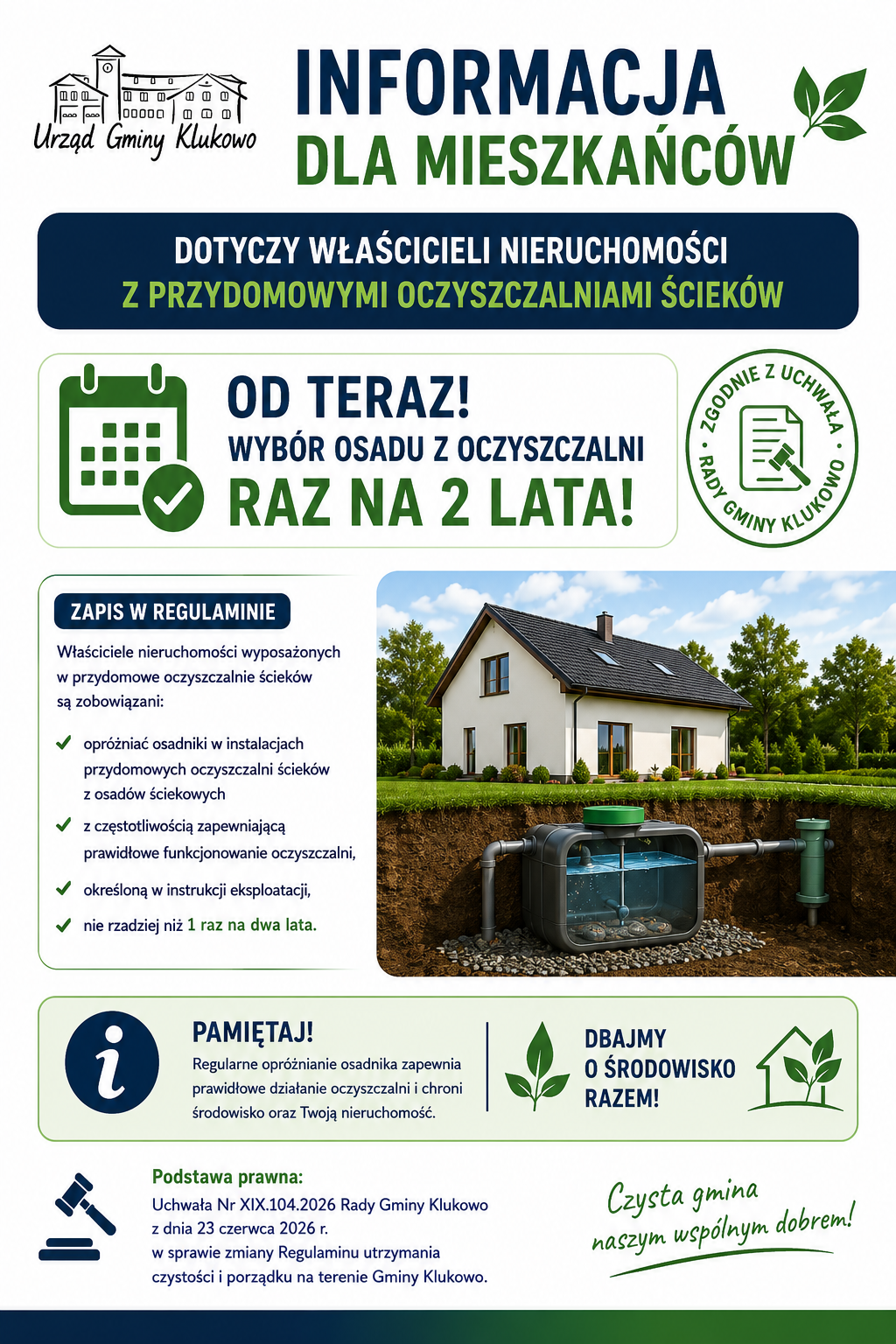 Informacja dla właścicieli przydomowych oczyszczalni ścieków