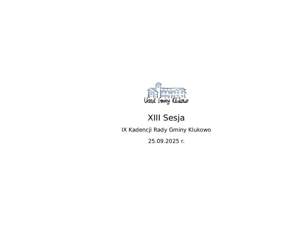 Film: XIII Sesja Rady Gminy Klukowo