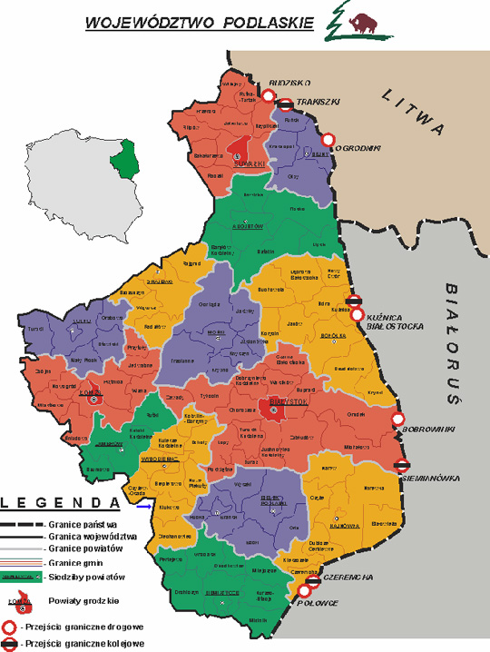 mapa województwa podlaskiego